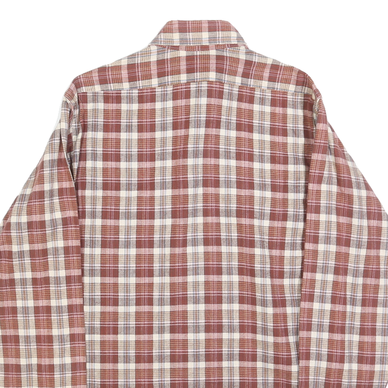 LEVI'S Mens Red & Cream Check Cotton Shirt M Button-Down Long Sleeve Casual
