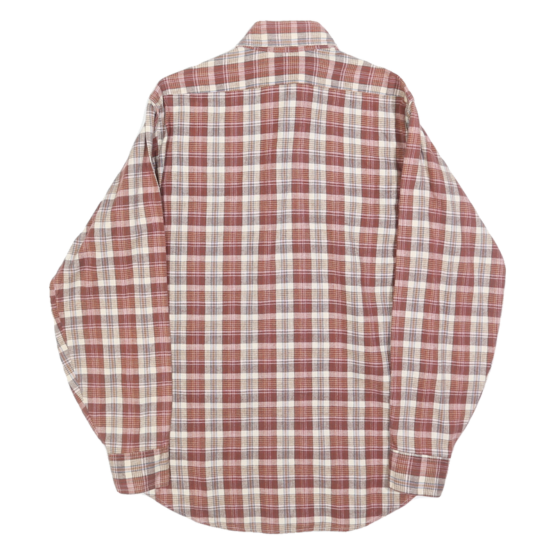 LEVI'S Mens Red & Cream Check Cotton Shirt M Button-Down Long Sleeve Casual