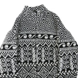 HELLY HANSEN Mens Black & White Patterned Zip Jacket M Polyester Blend Heritage