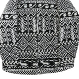 HELLY HANSEN Mens Black & White Patterned Zip Jacket M Polyester Blend Heritage