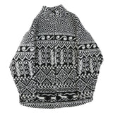 HELLY HANSEN Mens Black & White Patterned Zip Jacket M Polyester Blend Heritage