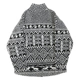 HELLY HANSEN Mens Black & White Patterned Zip Jacket M Polyester Blend Heritage