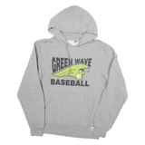 RUSSELL ATHLETIC Mens Grey Green Wave Baseball Pullover Hoodie XL Cotton Blend