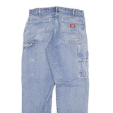 DICKIES Mens Regular Fit Blue Denim Jeans W36 L34 Cotton Blend Zip Pockets