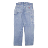 DICKIES Mens Regular Fit Blue Denim Jeans W36 L34 Cotton Blend Zip Pockets