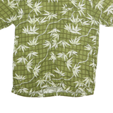 GUESS Mens Green Shirt M Rayon Short Sleeve Casual Summer Checked Floral