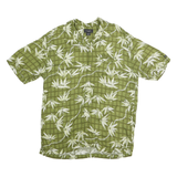 GUESS Mens Green Shirt M Rayon Short Sleeve Casual Summer Checked Floral