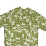 GUESS Mens Green Shirt M Rayon Short Sleeve Casual Summer Checked Floral