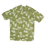 GUESS Mens Green Shirt M Rayon Short Sleeve Casual Summer Checked Floral