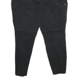 NOBO Womens Cotton Blend Black Relaxed Cargo Trousers W38 L28 Zip Pockets