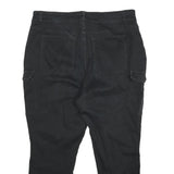 NOBO Womens Cotton Blend Black Relaxed Cargo Trousers W38 L28 Zip Pockets