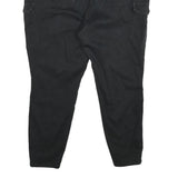 NOBO Womens Cotton Blend Black Relaxed Cargo Trousers W38 L28 Zip Pockets
