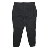 NOBO Womens Cotton Blend Black Relaxed Cargo Trousers W38 L28 Zip Pockets