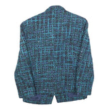 Womens Blue Green Check Jacket S Woven Button Closure Classic Fit Stylish