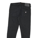 GUESS Womens Jeans Black Slim Skinny Denim W30 L25 Cotton Blend Zip Casual