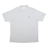 LACOSTE Mens White Short Sleeve Plain XL Cotton Blend Polo Shirt Classic