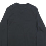 NIKE Womens Black Crew Neck L Cotton Sweatshirt Sports Casual Pullover