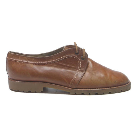 BALLY Womens Brown Leather Lace-Up Shoes UK 4.5 Classic Comfortable Fashion