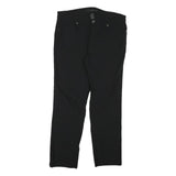 CALVIN KLEIN Womens Cotton Blend Black Slim Straight Trousers W32 L27 Zip
