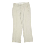DEL TARTO Womens Wool Blend Beige Regular Leg Zip Trousers W32 L30 Classic