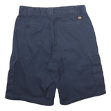 DICKIES Mens Navy Blue Cargo Shorts L W34 Workwear Polyester Blend