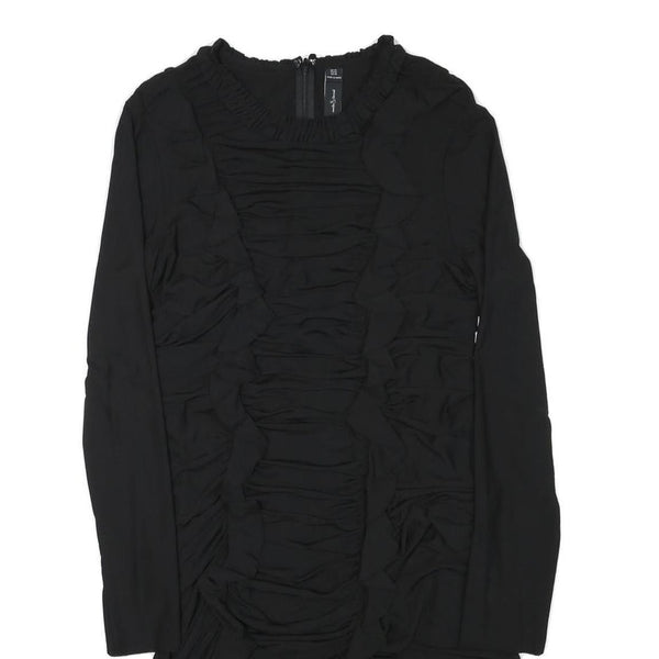 NEEDLE & THREAD Womens Black Bodycon Polyester Blend Long Sleeve Knee Length UK