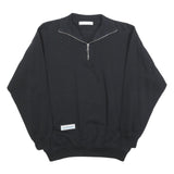 JOY SPORTSWEAR Mens Black Half Zip Sweatshirt M Cotton Blend Casual Pullover