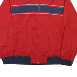 WILSON Mens Red & Navy Zip Jacket L Polyester Blend Plain Sport Casual
