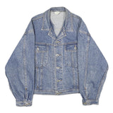 ESPRIT JEANS Mens Blue Denim Jacket M Cotton Button Closure Classic Casual