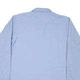 RED KAP Mens Blue Work Shirt L Logo Button-Up Long Sleeve Durable Cotton Blend