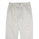 TOMMY HILFIGER Mens White Classic Straight Cotton Trousers W38 L30 Casual