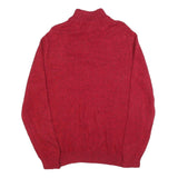 CHAPS Mens Red Pullover Plain Crew Neck Basic Knit Jumper M Cotton Blend