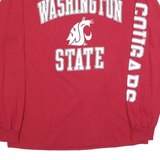FANATICS Mens Red Washington State Graphic Long Sleeve Crew Neck T-Shirt L