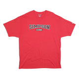 CHAMPION Mens Red Simpson Alumni Graphic T-Shirt 2XL Short Sleeve Crew Neck