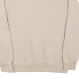 PUMA Mens Beige Cotton Blend Sweatshirt S Crew Neck Logo Print Casual Pullover