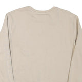 PUMA Mens Beige Cotton Blend Sweatshirt S Crew Neck Logo Print Casual Pullover