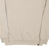 PUMA Mens Beige Cotton Blend Sweatshirt S Crew Neck Logo Print Casual Pullover