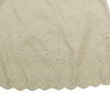 DKNY Womens Beige Cotton Mini Skirt Eyelet Embroidered Floral Scalloped Hem S