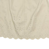 DKNY Womens Beige Cotton Mini Skirt Eyelet Embroidered Floral Scalloped Hem S