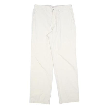 DOCKERS Mens Cotton Blend White Regular Straight Trousers W33 L32 Casual Comfort