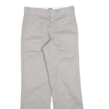 DICKIES Mens Cotton Blend Beige Regular Straight Trousers W28 L30 Workwear Zip