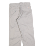 DICKIES Mens Cotton Blend Beige Regular Straight Trousers W28 L30 Workwear Zip