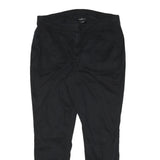 LANE BRYANT Womens Cotton Blend Black Relaxed Tapered Trousers W34 L27