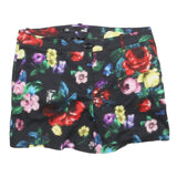 LOVE MOSCHINO Womens Floral Pixel Print Shorts Black UK 14 W34 Polyester Blend