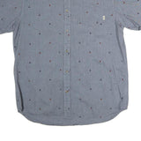 VANS Mens Blue Short Sleeve Cotton Shirt XL Casual Button Down Printed