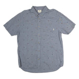 VANS Mens Blue Short Sleeve Cotton Shirt XL Casual Button Down Printed