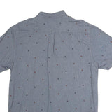 VANS Mens Blue Short Sleeve Cotton Shirt XL Casual Button Down Printed