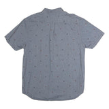VANS Mens Blue Short Sleeve Cotton Shirt XL Casual Button Down Printed