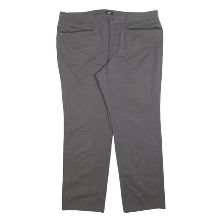 BASLER Womens Regular Grey Polyester Blend Trousers W40 L32 Zip Pocketed