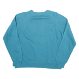Womens Blue Sweatshirt L Cotton Blend Pullover Duck Motif Casual